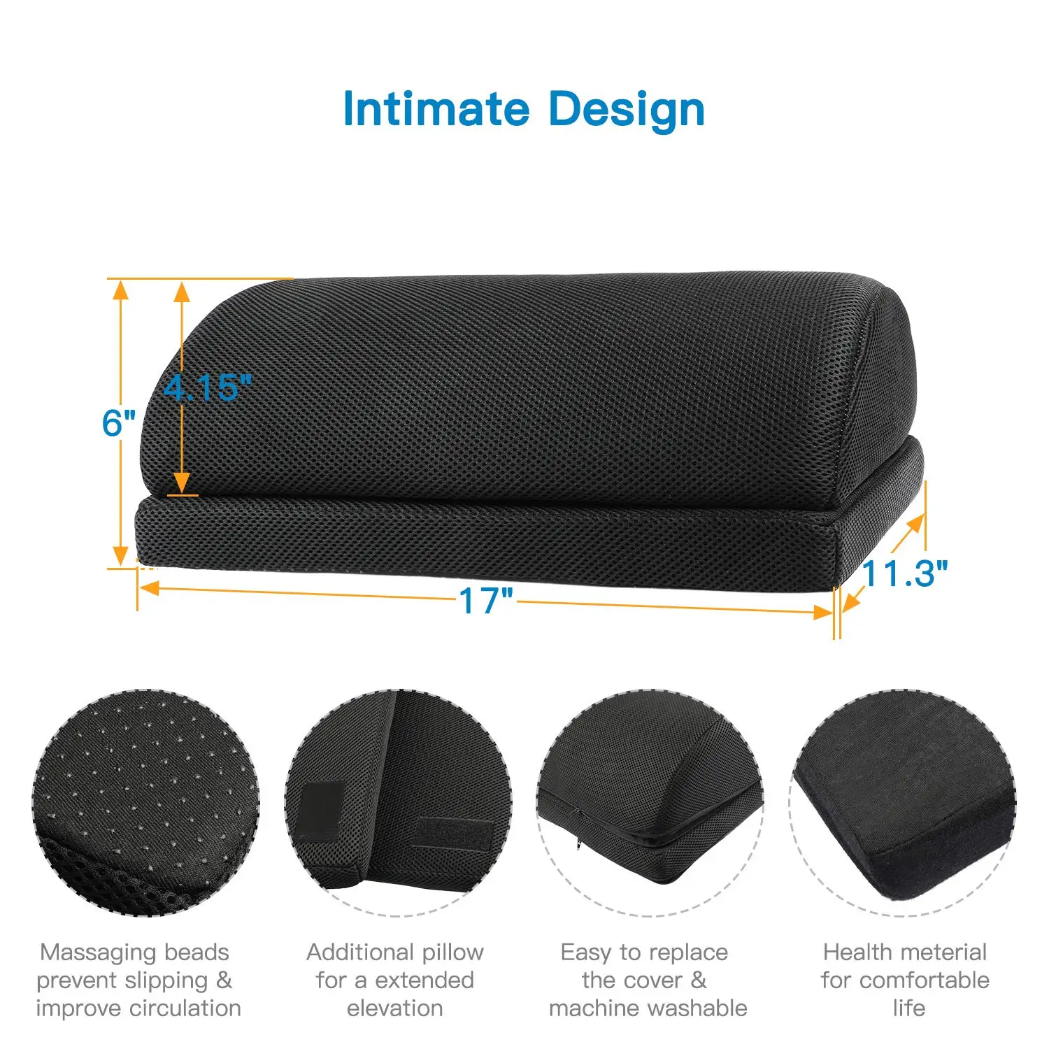 Adjustable Ergonomic Foot Rest Cushion With 2 Optional Cover Footrest ...