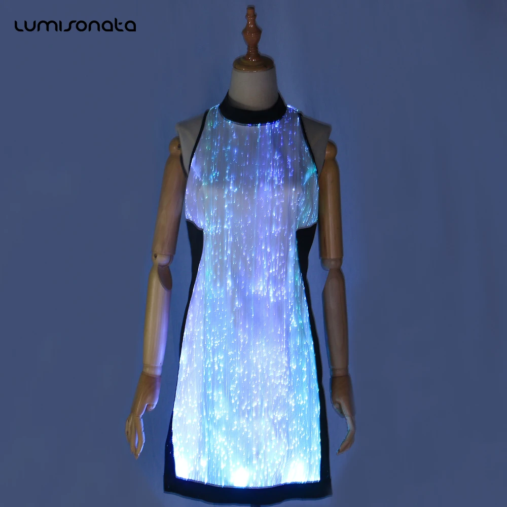 

LED lighting optic fiber color changed fashion cheap silk robes