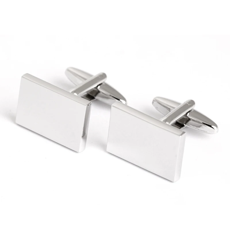 

Wholesale Metal Cheap Silver Plain Rectangular Cufflinks