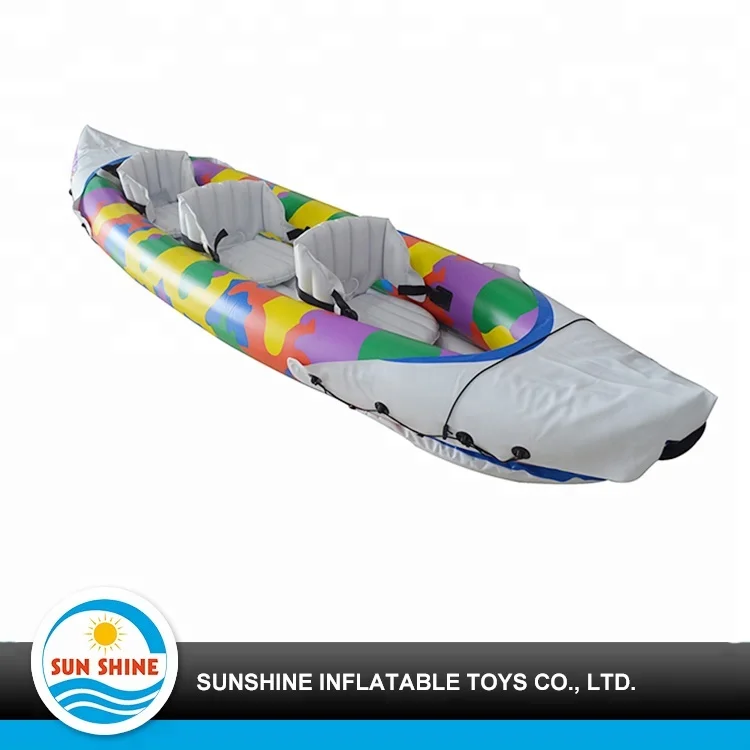 
Double inflatable toy canoe, 3 Person Inflatable fishing kayak 