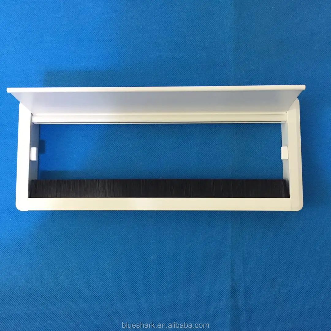 Aluminum Alloy Office Desk Wire Cable Grommet Box /white Rectangle