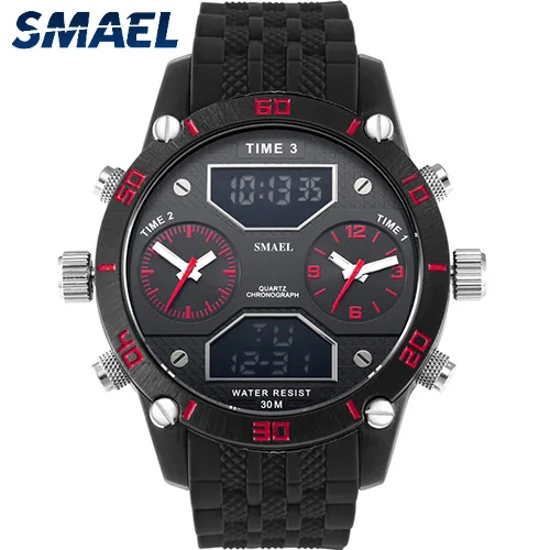 

SMAEL 1159 men sport water resistant digital quartz multifunction wrist watch, Dark blue;orange;army green;black red