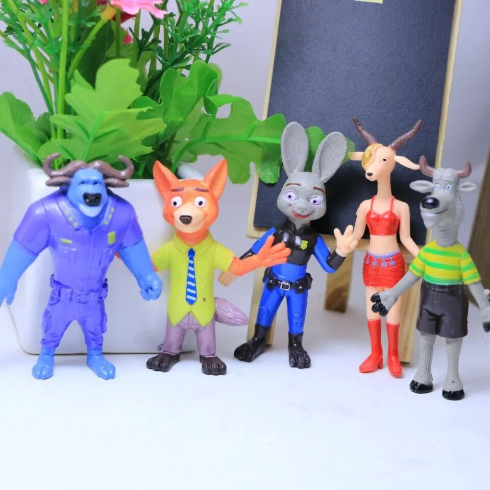 Grosir Pvc Zootopia Angka Plastik Kartun Zoo Animal Set Boneka Oem