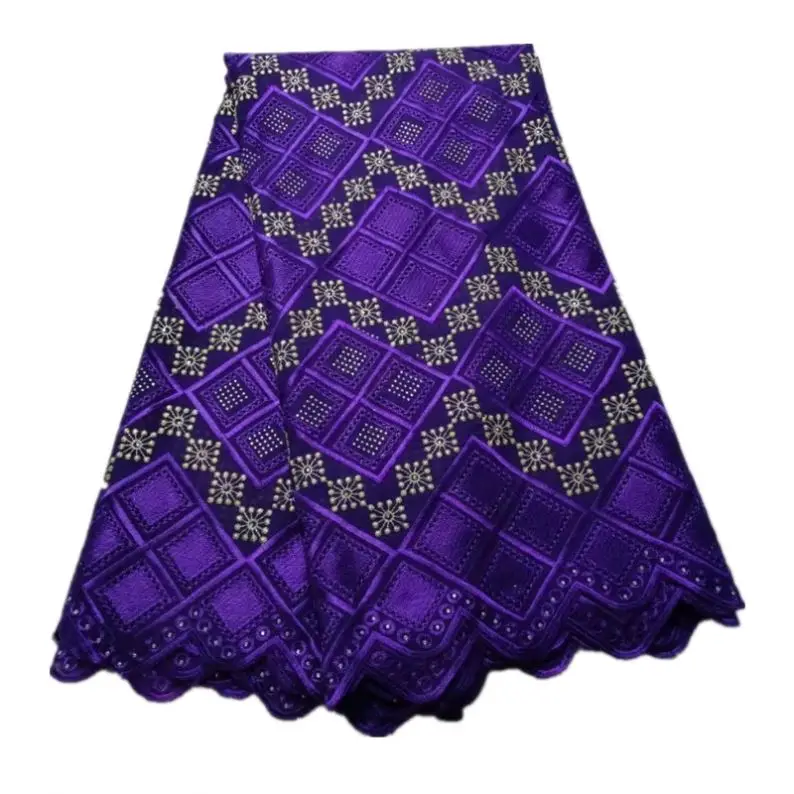 

Purple High Quality China Africa Voile Swiss Cotton Lace Fabric For Nigerian women