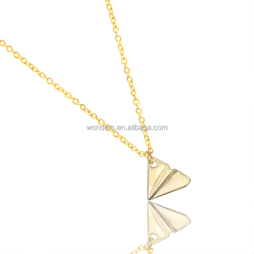 

Origami Necklace Paperplane Pendant Woman Jewellery Supplier Yiwu China