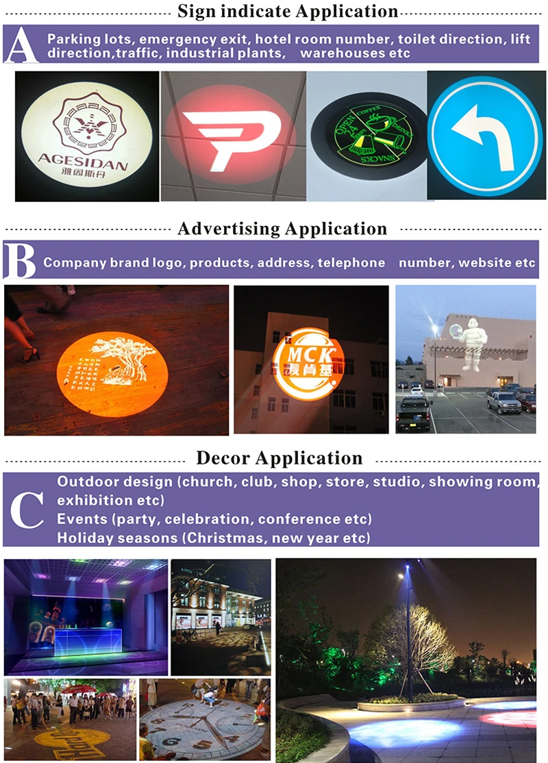 gobo logo projector 40W Outdoor waterproof advertising customize logo projector floor lamp CE certification