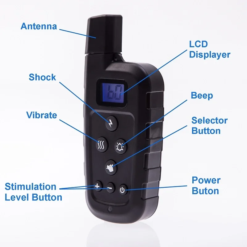 

new anti bark device waterproof and rechargeable dog remote shock collar, Black