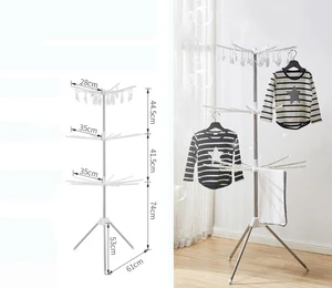 Image of Ajustable & foldable 3 tiers clothes drying rack laundry rack with umbrella shape