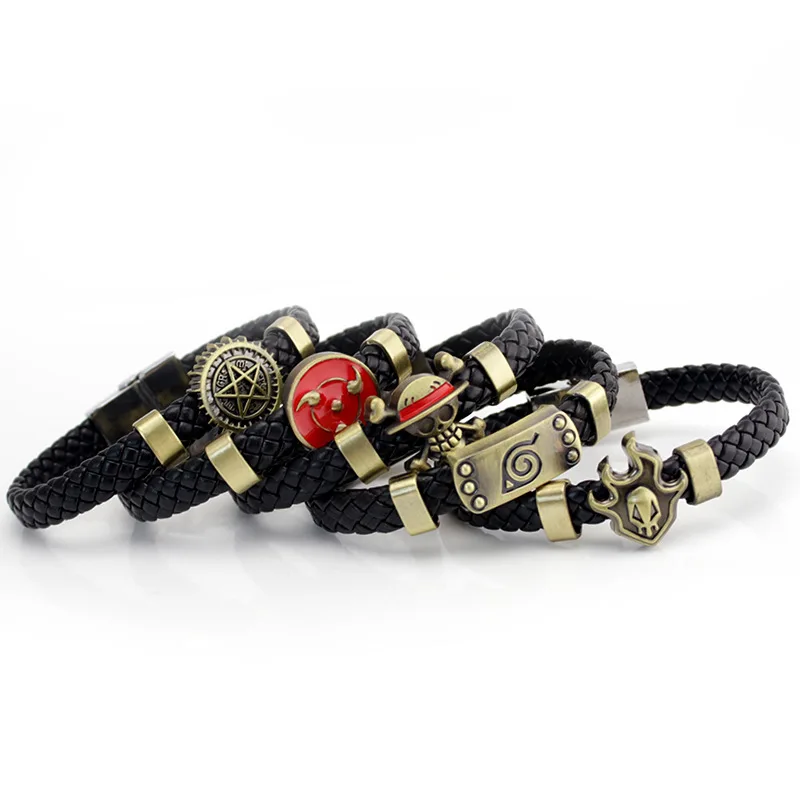 

Anime One Piece Black Fantasy Woven Bracelet Leather Fashion Hotsale Bracelet