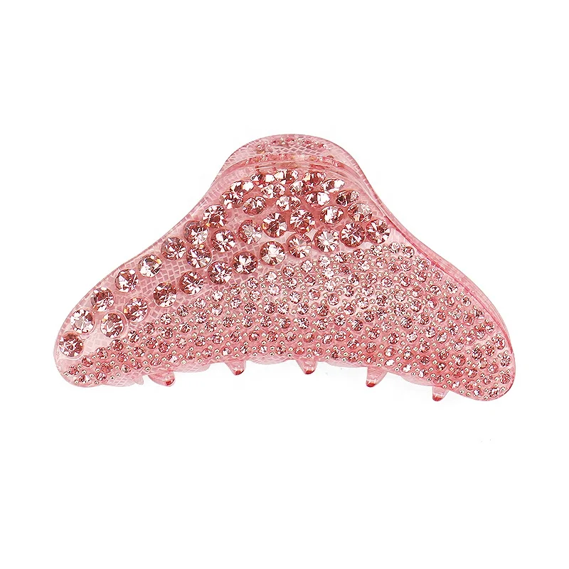 

Fashion Triangle Shape Acrylic Hair Claw Luxurious Full Rhinestones Hair Claws Large Size Women Hair Clamp