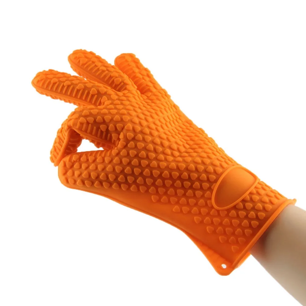

Kitchen Barbecue Grilling Cooking Gloves Heat Resistant Silicone BBQ Accessories, Pantone color for silicone gloves