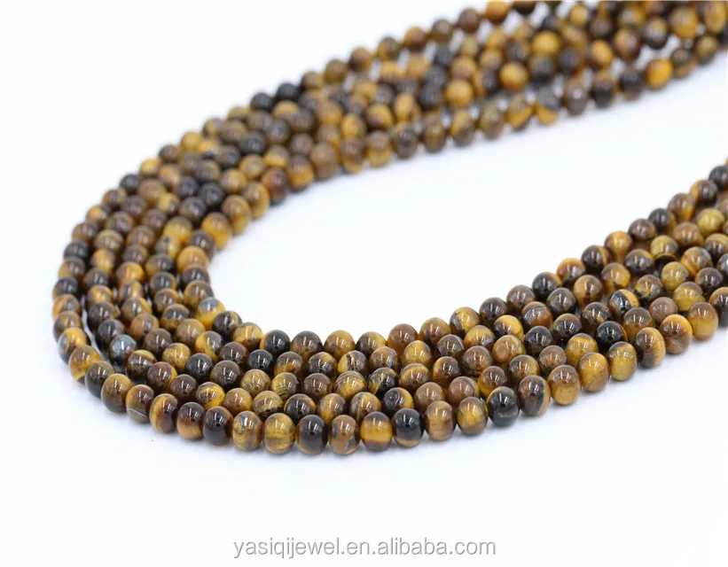 

Jewelry material 4-12mm loose bead yellow tiger eye stone price ojo de tigre de piedra