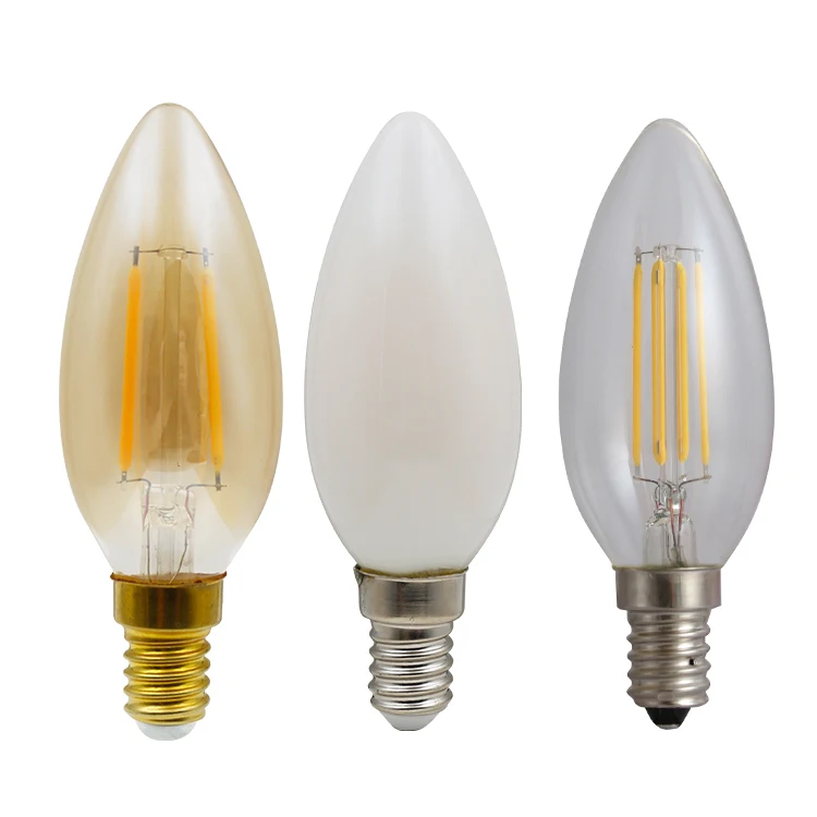 Decorative Custom Carbon Candelabra Soft Retro Led Filament Bulb C35 e14 4w Led Light Bulb Filament