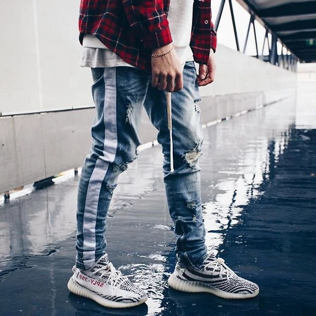 

China Wholesale Boyfriend Ripped Slim Crazy Jeans For Men, Black;blue or customized
