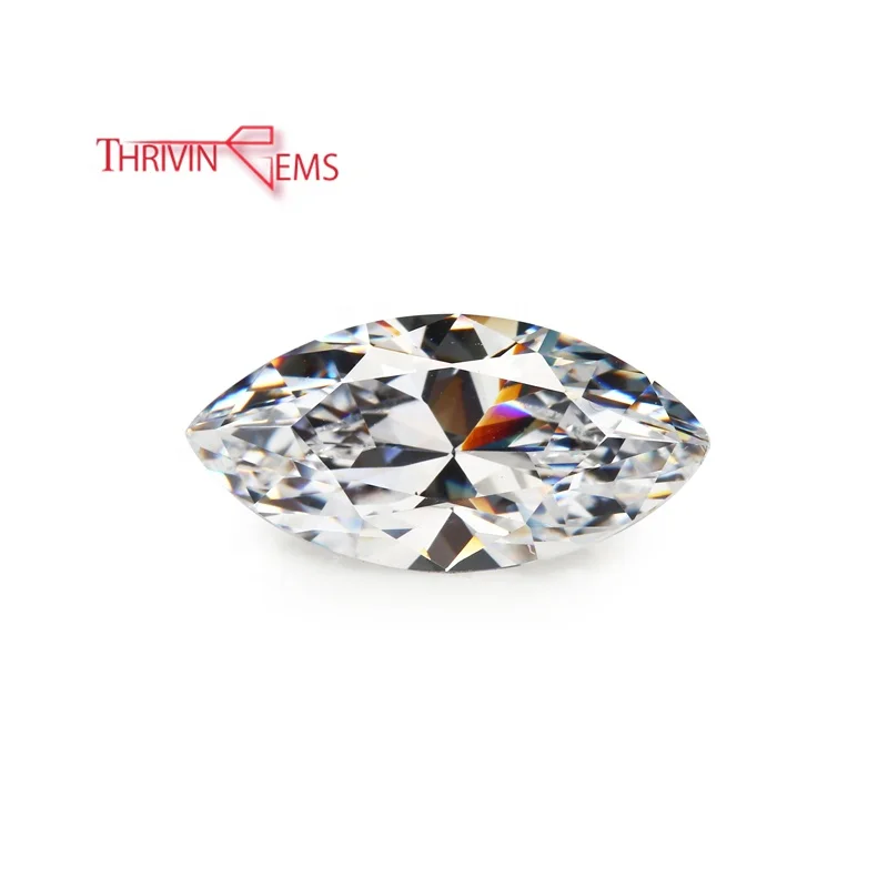 

Thriving Gems Fashion Color Marquise Cut Cubic Zirconia Loose Gemstone White Stone
