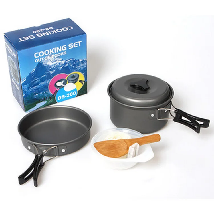 

Camping Stove Set Bowl Pan Pot Cooking Cookware Outdoor Picnic Cook Hiking Kit
