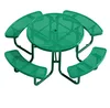 Arlau Metal Picnic Table, Outdoor Metal Chess Table, outdoor bench seating table