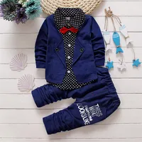 

Wholesale hot selling Spring Autumn New British style baby boy suits casual baby clothing sets