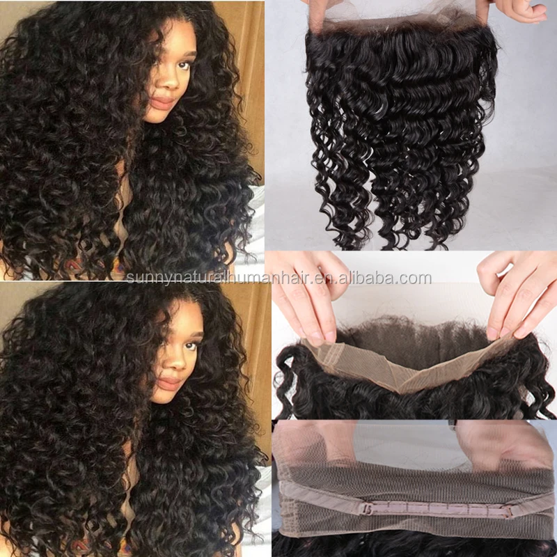 

12 - 22" 360 lace frontal closure loose deep wave cheap 360 full lace frontal degree human hair water wave, N/a