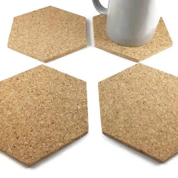 Beverage Coasters Inspirational Set X Large Premium Cork Coasters For Drinks With Handcrafted