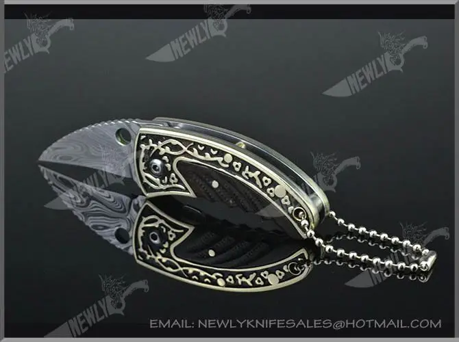 Popular Wood Handle Abalone Handle Damascus Knife