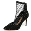 Italian designer luxury wholesale handmade high heel diamonds party evening bridal dress ankle boots ladies