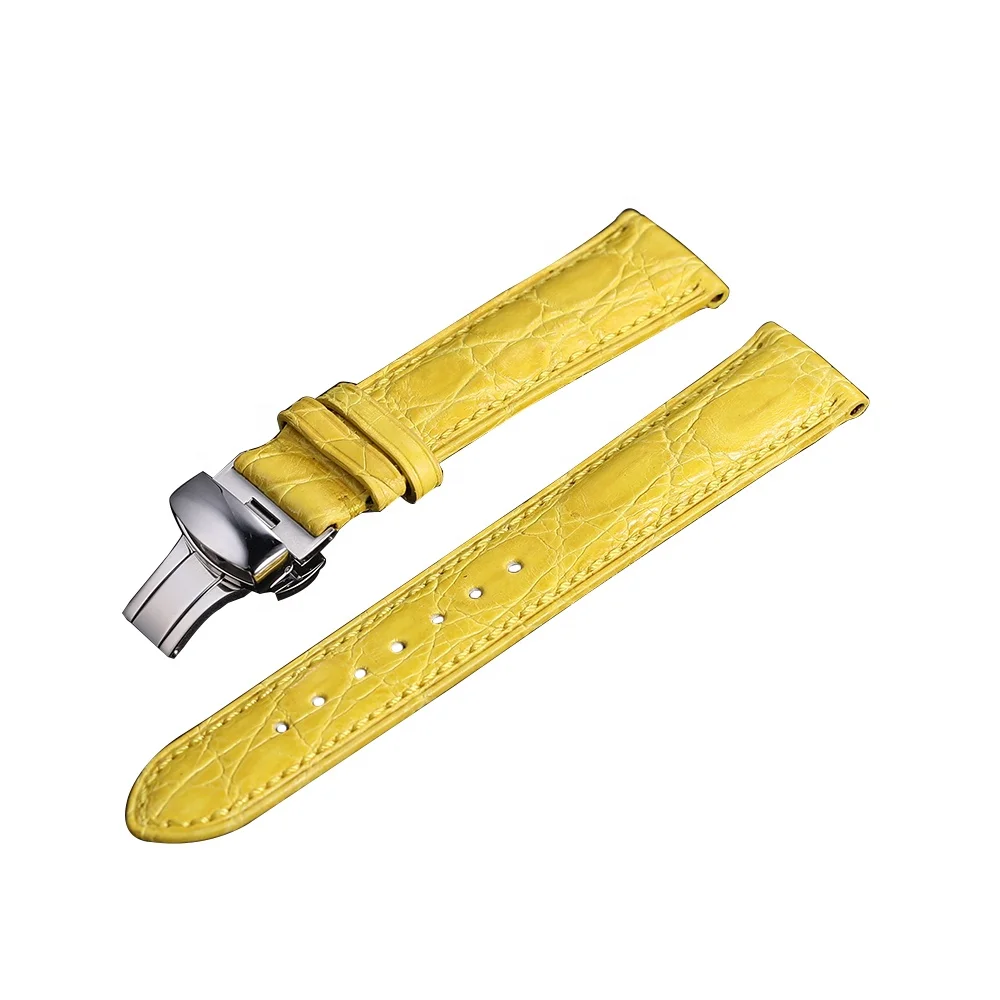

Luxury Alligator Watchband for OMEGA Watch, Yellow