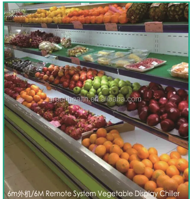 Luxury Supermarket Vegetable Display Chiller/open Air Cooler Used For