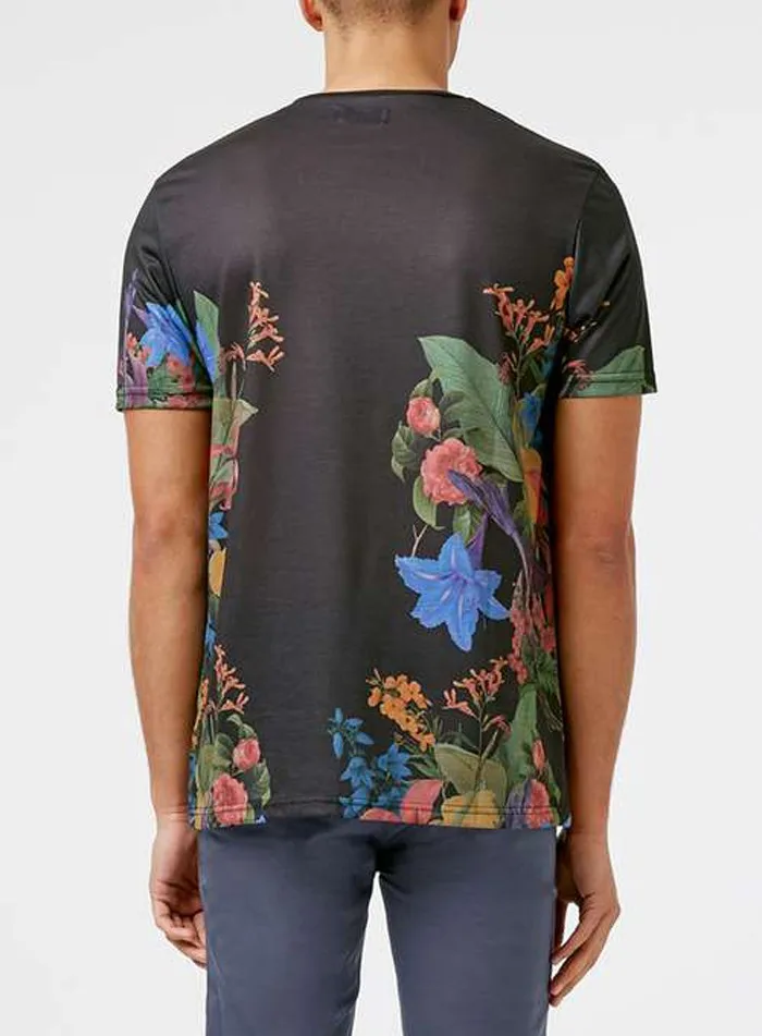 New Design Black Lily Floral Sublimation T-shirts Printing Wholesale ...