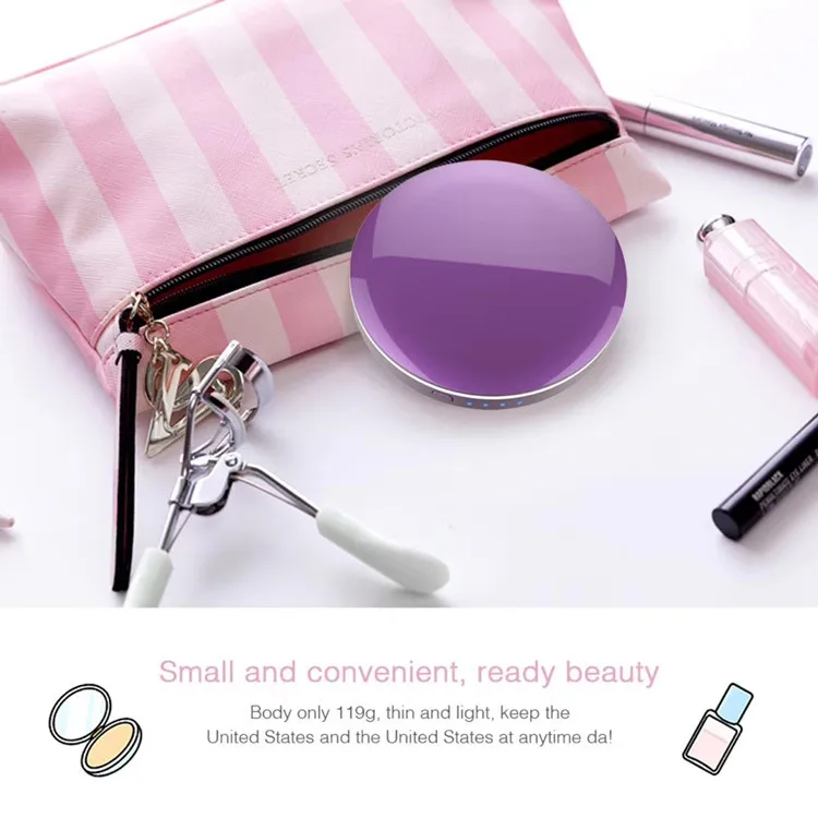 New 3000mAH Power Bank Portable Charger LED Light Cosmetic Mirror for Cell Phone - ANKUX.COM