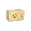 Small Wooden Alarm Clock Creative Cube Watch