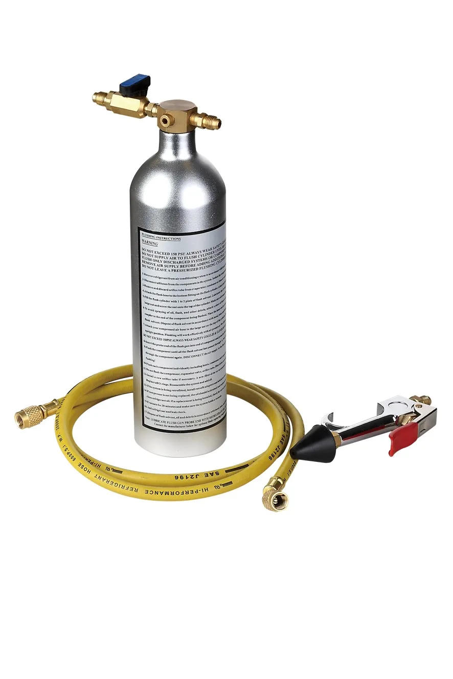 Auto A/c Flush Gun Canister Clean Tool Kit Hose For R134a R12 R22 R410a