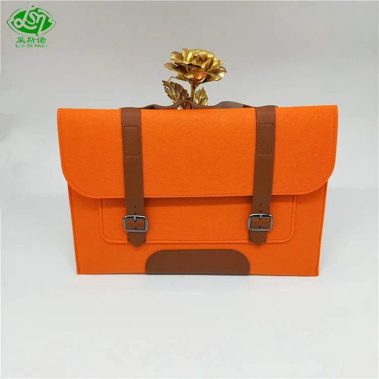 

Single Color 13 14 15 Inch Felt Laptop Bag With Leather Handle, 41 kinds of color