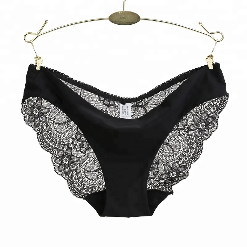 

1852 Ladies Ice Silk Seamless Transparent Underwear Sexy Lace Panties, 14 colors