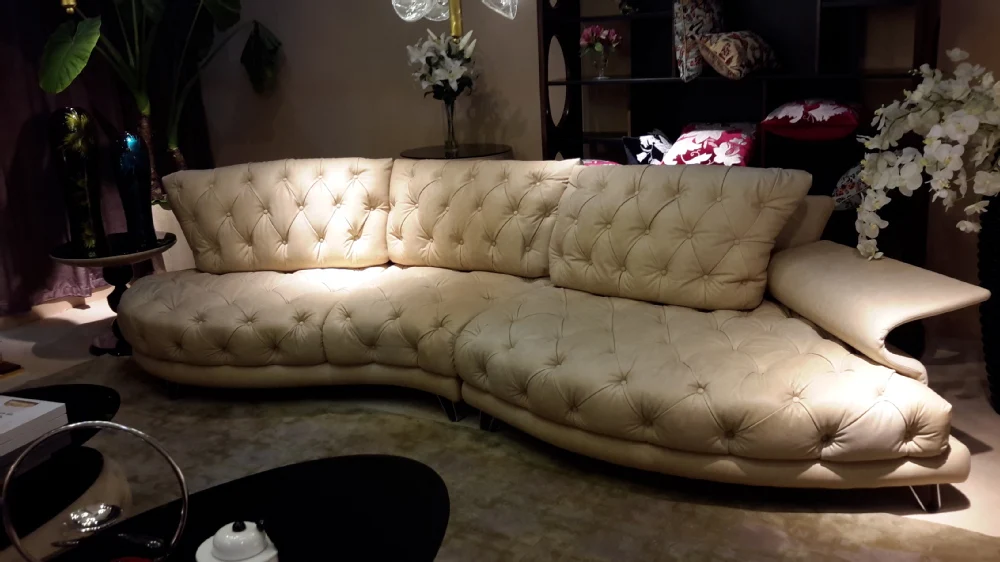 Italian luxury modern Leather Sofa living room