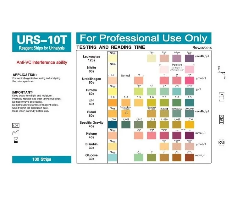 Medical Diagnostic Urinalysis Strip 10 Parameters Urine Reagent Testing ...