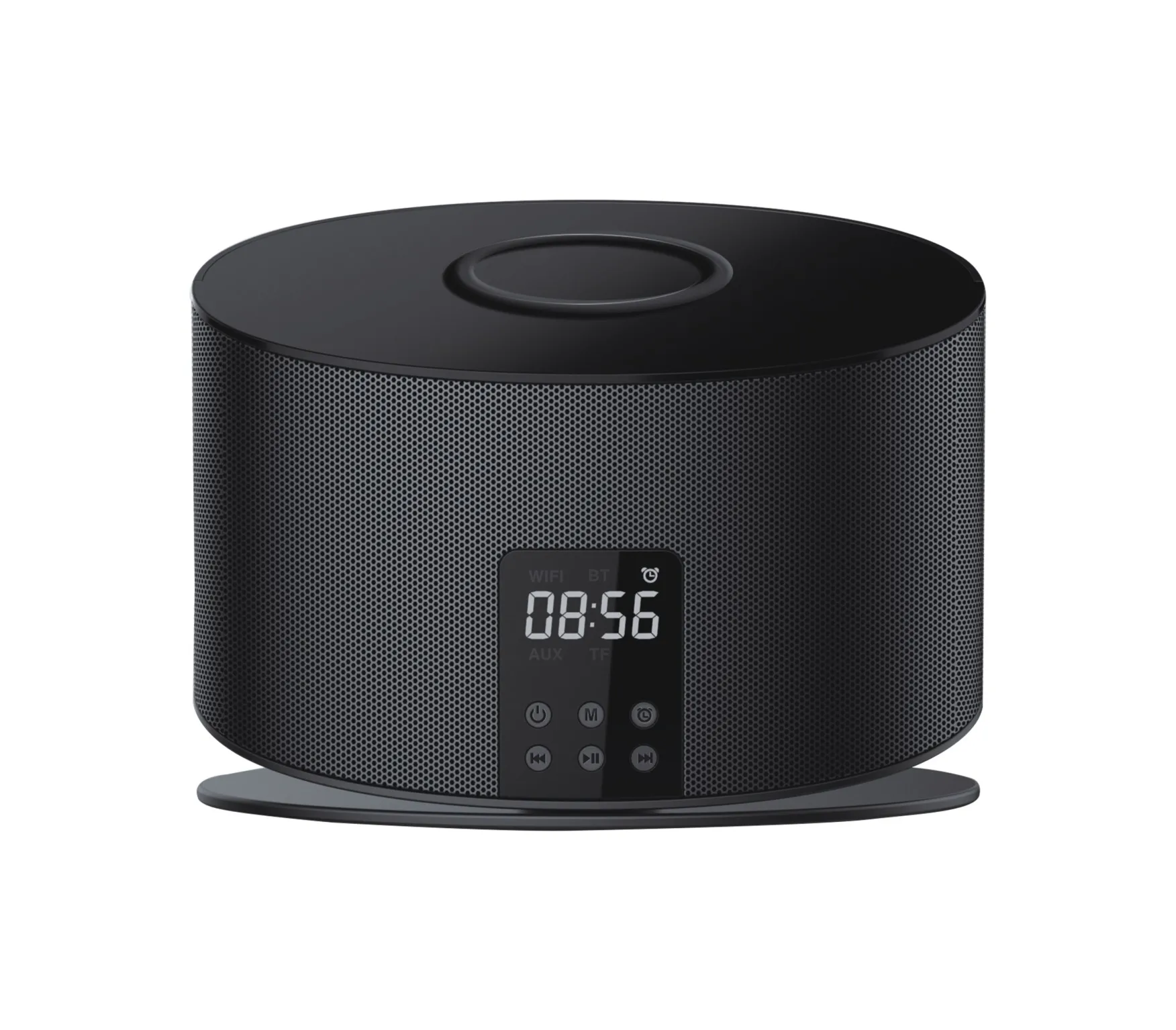 

new wireless charger speaker with LED display sccreen, Black