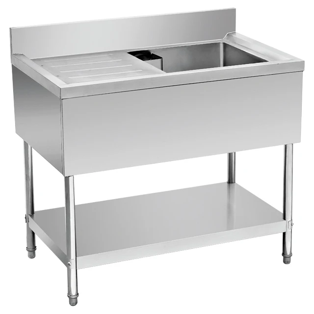 Industry Kitchen Stainless Steel Single Sink Washing Table