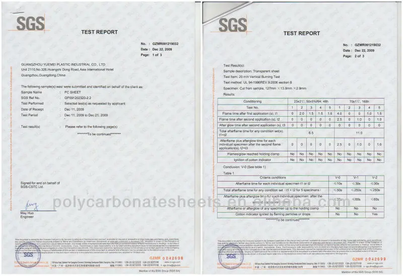 uv polycarbonate hollow sheet