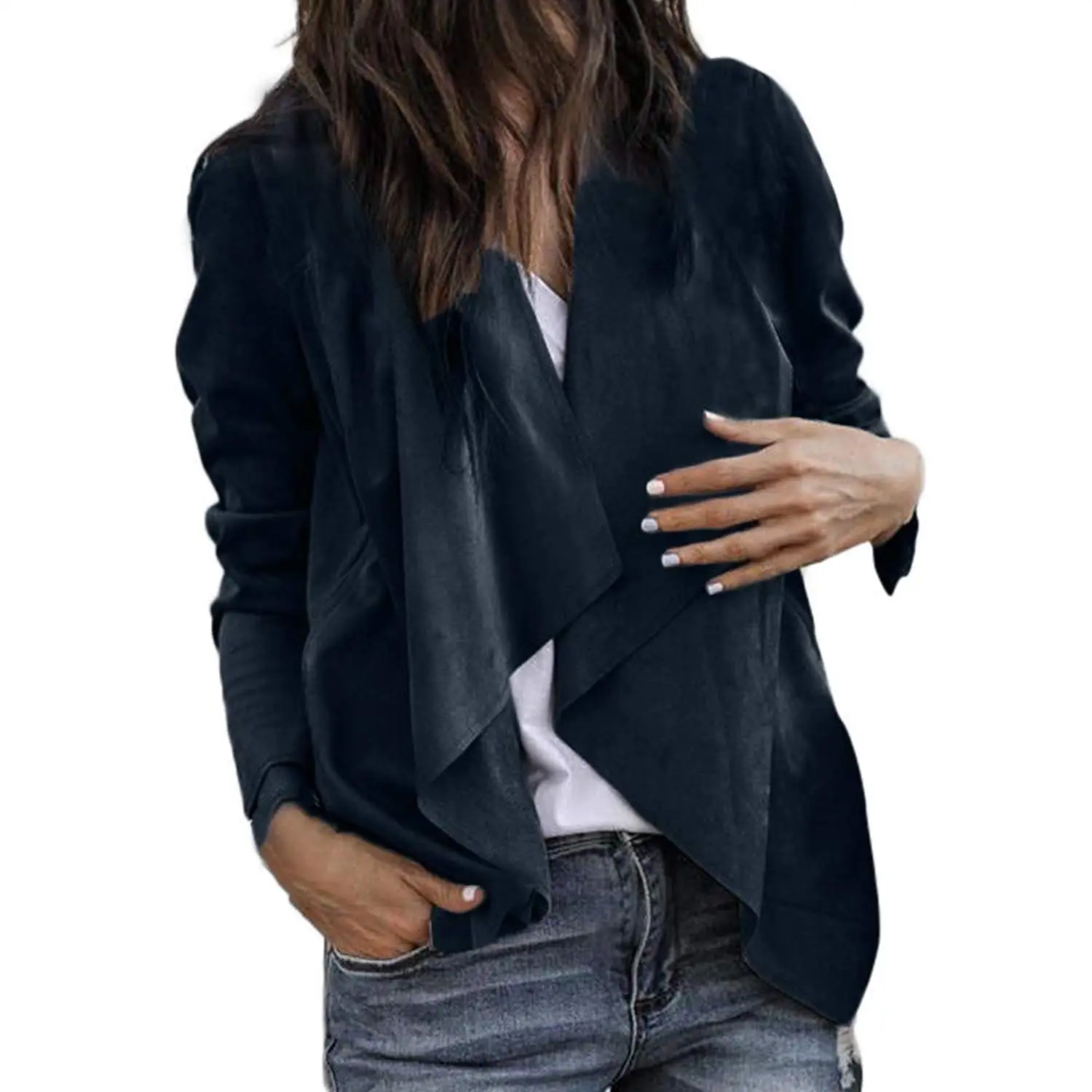Womens Jacket Casual Long Zipper Lightweight Jackets Coat Outwear Windbreaker Jinjiums