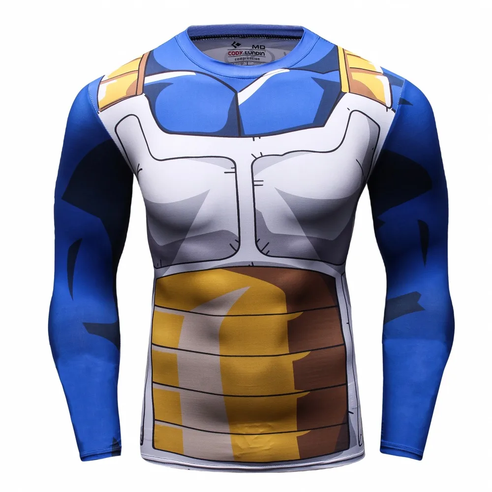 

Custom sublimated mens long sleeve superhero dragon ball Z rash guard