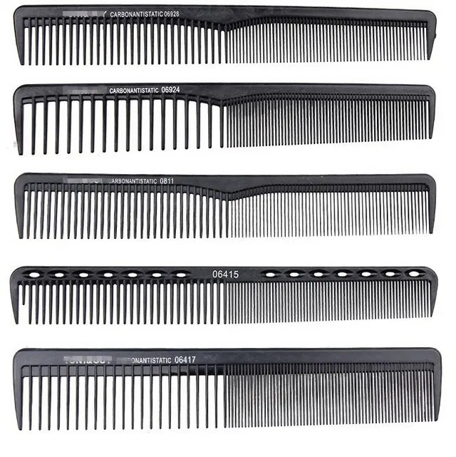 

Durable PP Hair Styling Tail Comb With Stainless Steel Tip Various Color Customized Available Hairdressing Comb For Hair Salon, Black