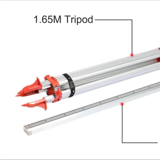 

1.65M Aluminum Tripod + 5M 5 Section Dumpy Laser Level Staff for Rotary Laser Level