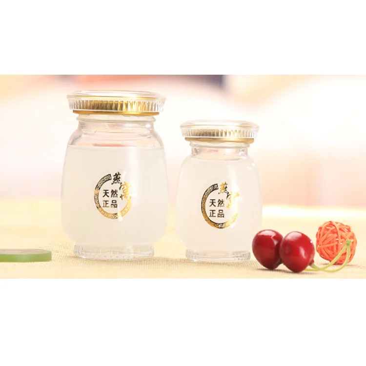 

250ml 350ml 500ml glass jars for honey bees / glass jam jar with golden metal screw, Transparent color/ clear color or customized