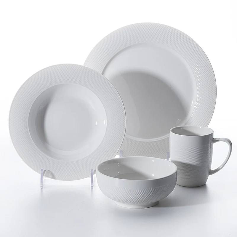 

Wholesale White Japan Porcelain, Modern Design Elegant Vaisselles Restaurant Tableware Sets, Fine Quality Buffet Dinner Set/