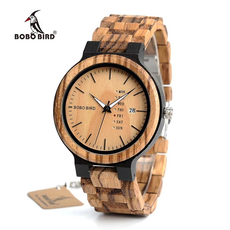 

BOBO BIRD Hot sales stylish wrist Watch mens Wood luxury with Chronograph Quartz Watches, Picture