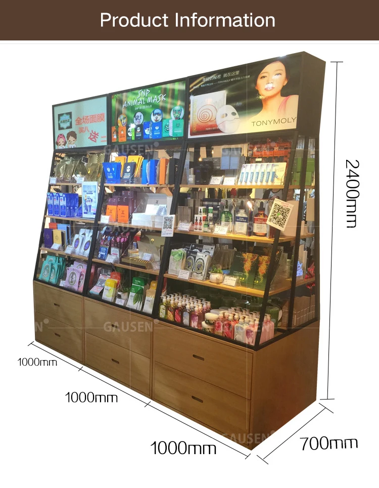 Customized Wooden Retail Cosmetic Display Furniture Showcase Buy Wooden Cosmetic Display