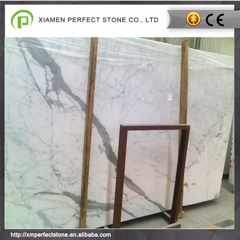 White Statuario Marble Slab Interior Toilet Or Wall Stone To Veneer ...