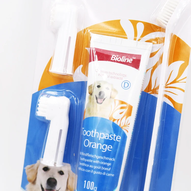 Dental Care Toothpaste Beef Flavor Pet Toothbrush Set For Dog
