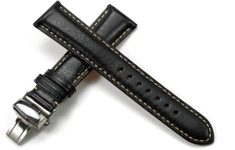 Black watch belt 22mm Genuine Leather 